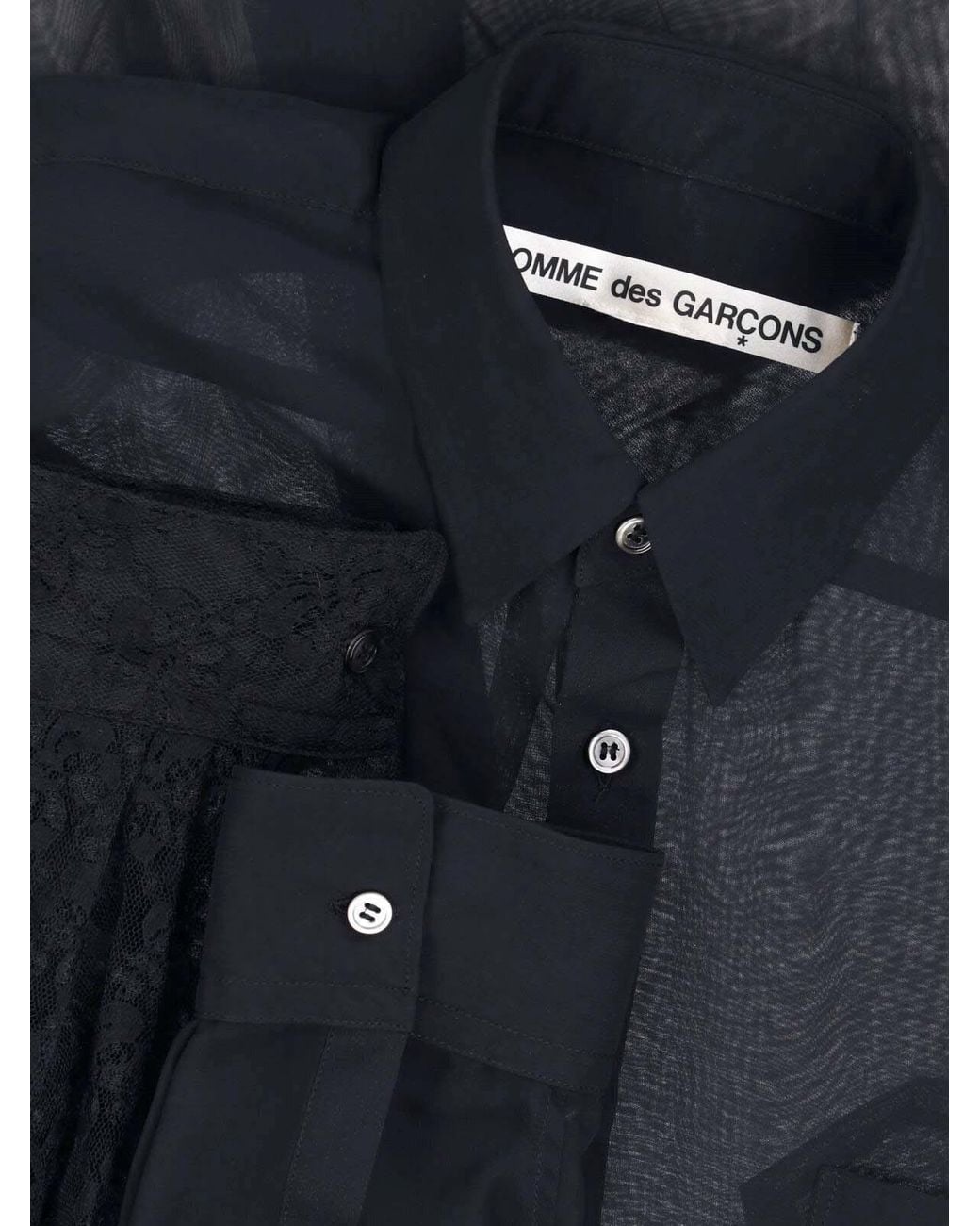 Comme des Garçons Gray Sheer Lace Shirt