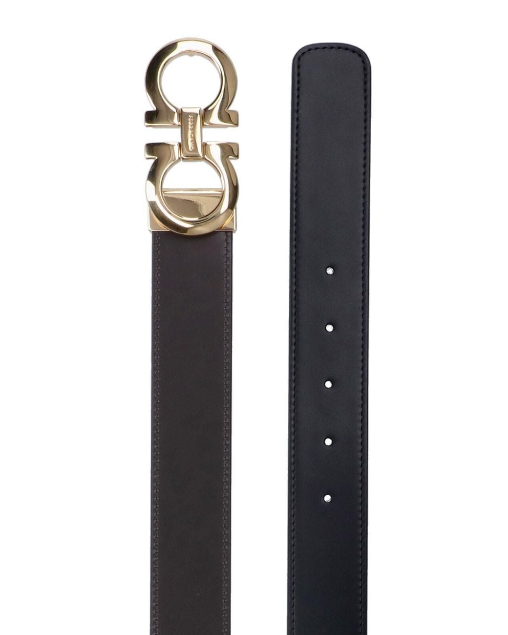 Ferragamo Black Gancini" Reversible Belt for men