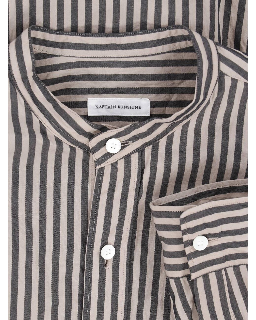 Kaptain Sunshine Gray Striped Shirt for men