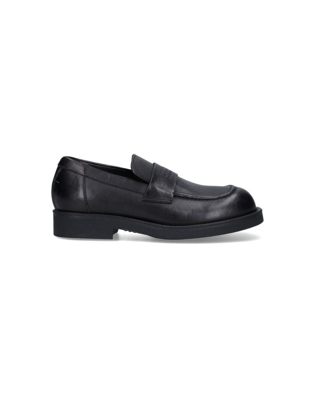 MM6 by Maison Margiela Black Leather Loafers for men