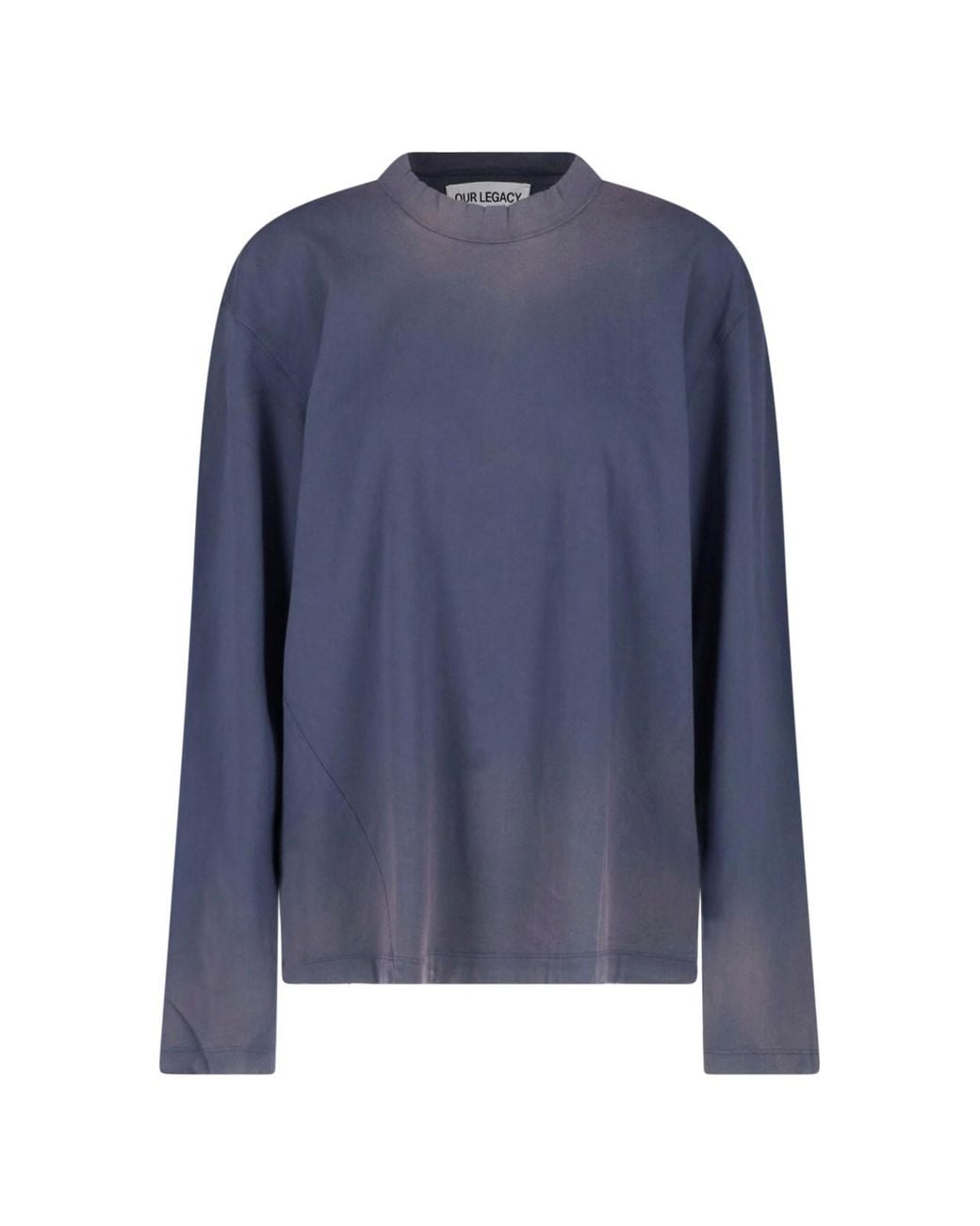 Our Legacy Blue Long-Sleeve Mock Neck Top