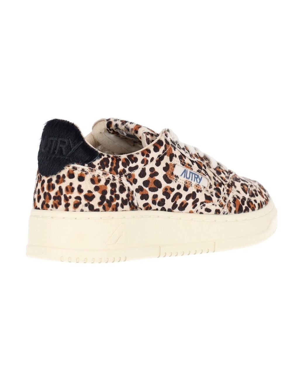 Autry Pink Leopard Print Low-Top Sneaker