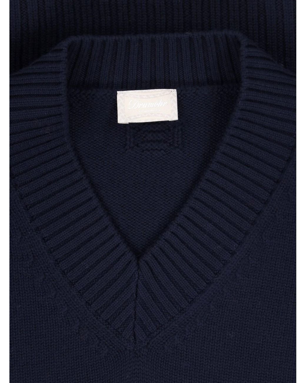 Drumohr Blue Merino Wool Sweater