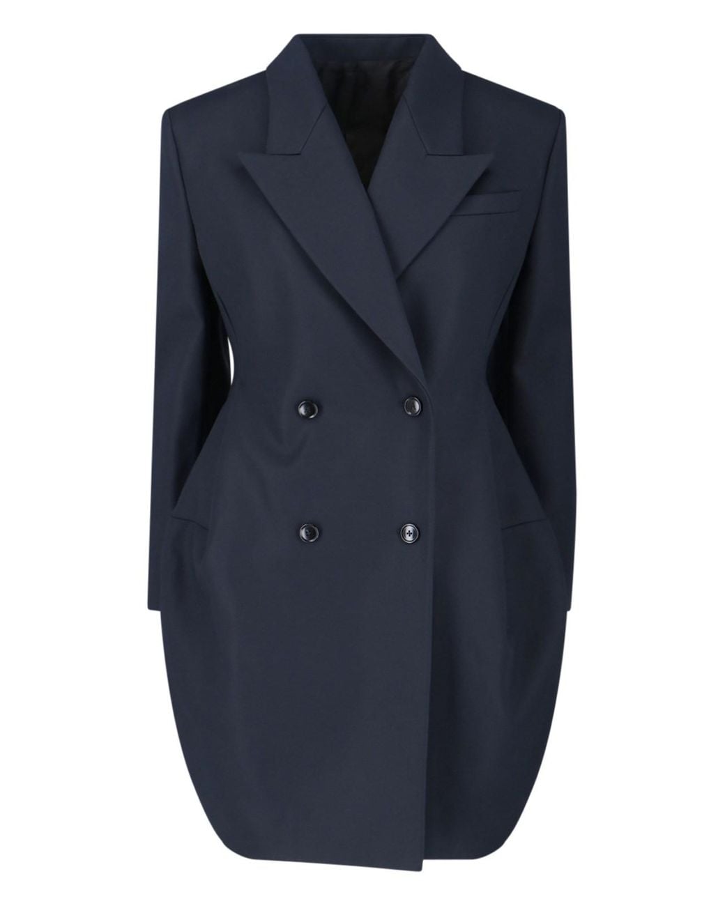 Alaïa Blue Rounded Double-Breasted Coat