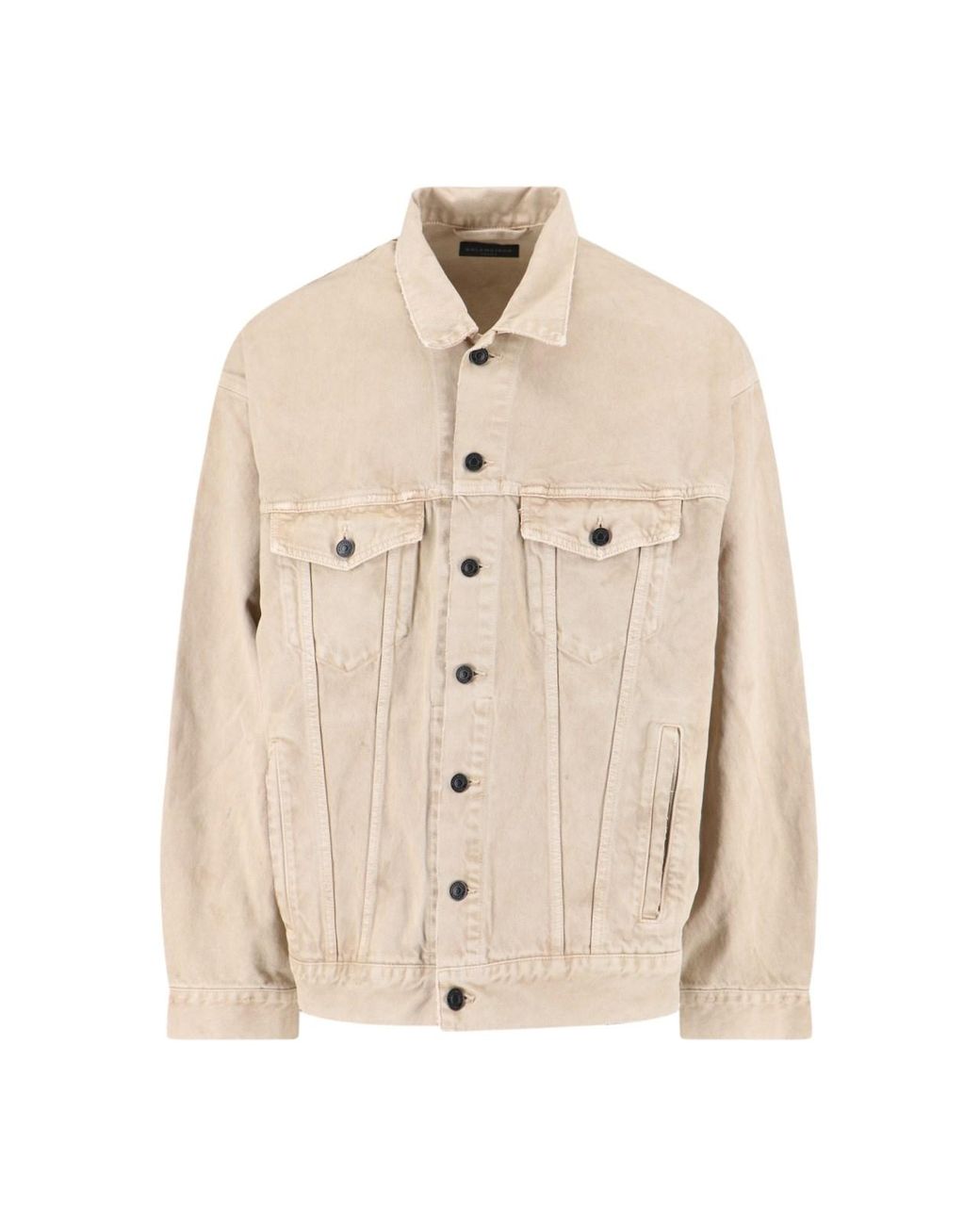 Balenciaga Natural Denim Jacket With 'Vintage' Effect for men