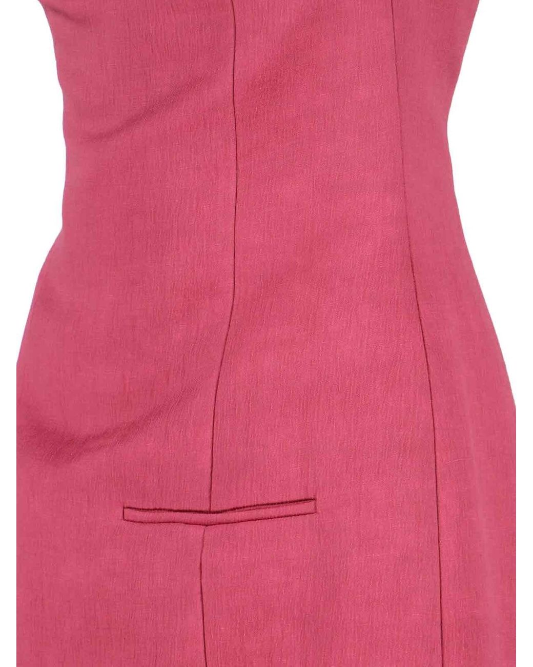 Calvin Klein Pink Midi Dress With Sweetheart Neckline