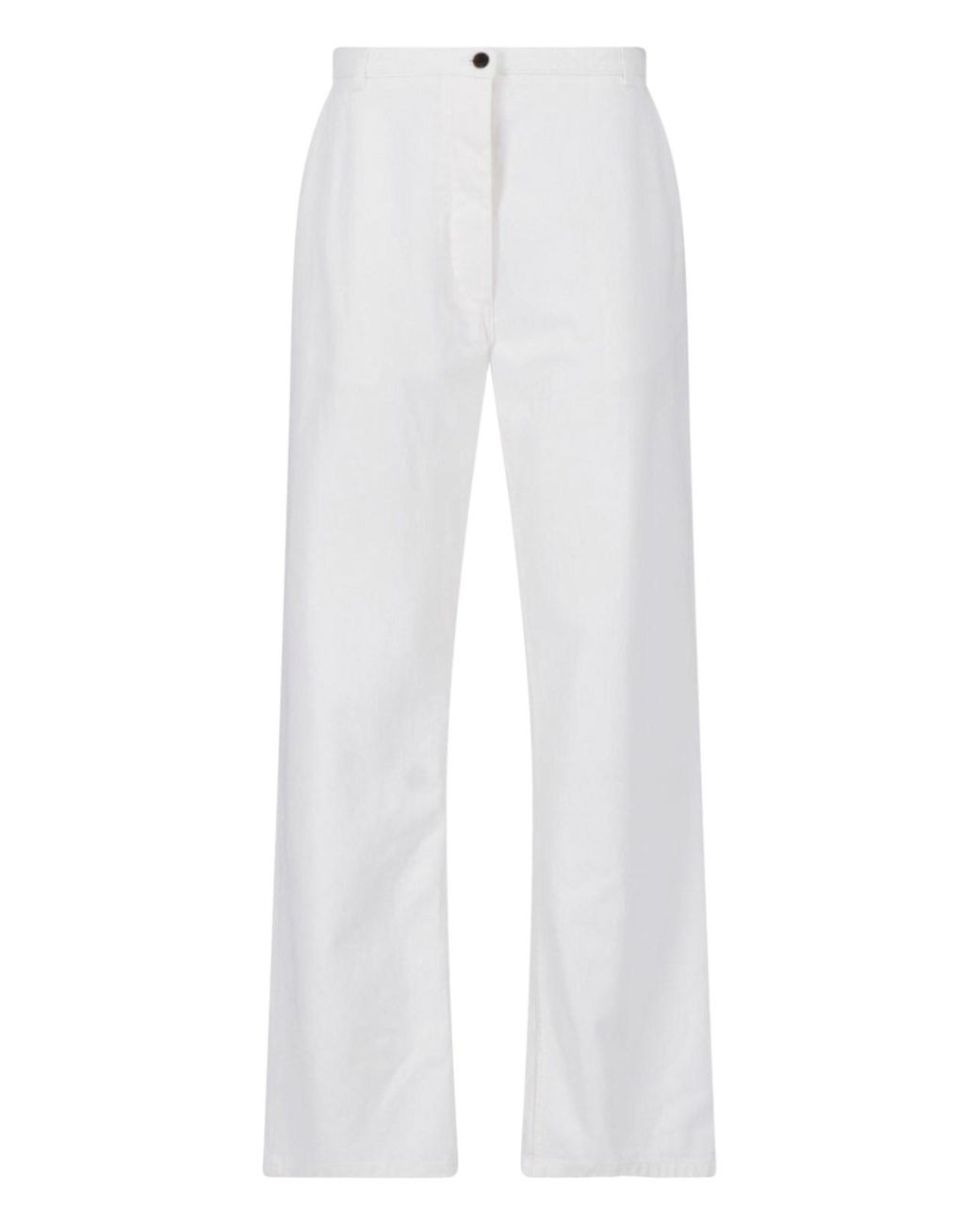 The Row White Straight Pants