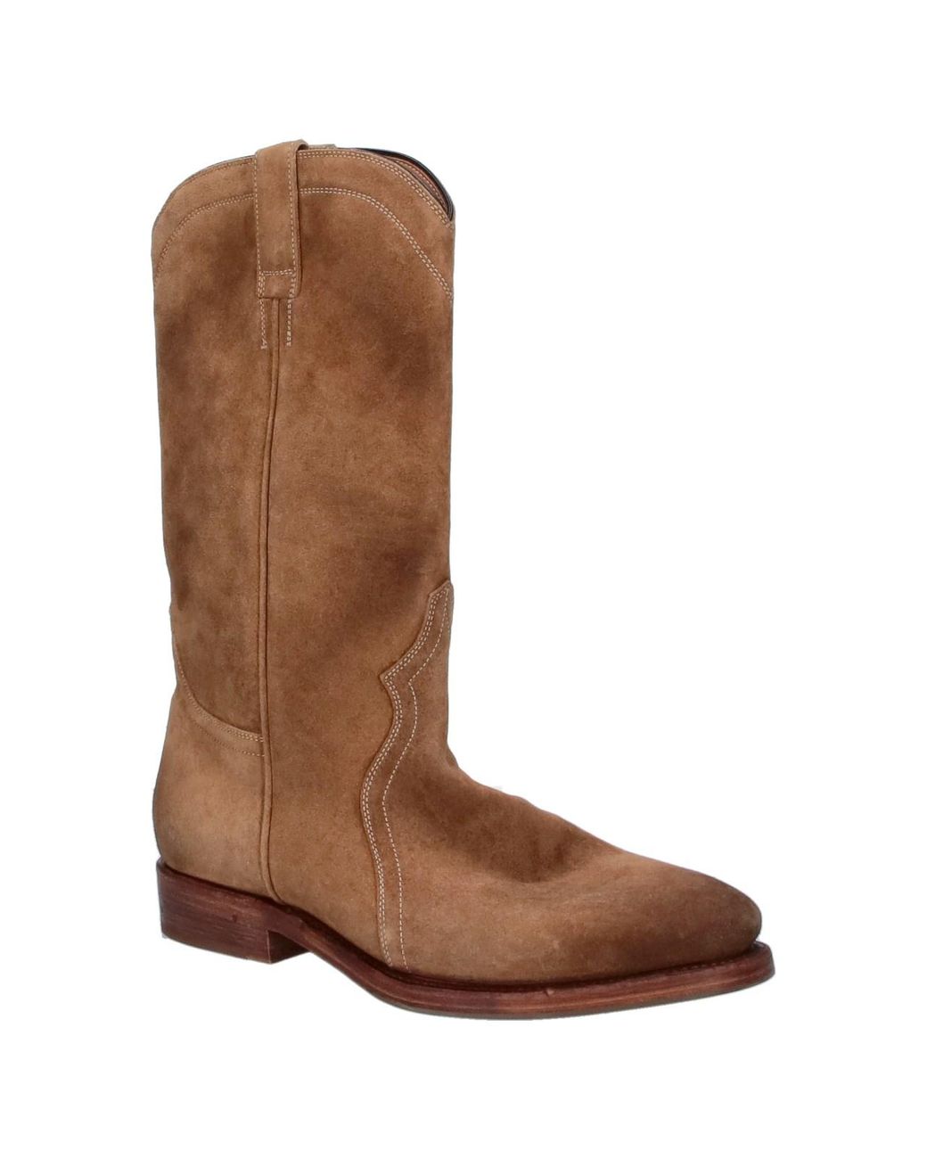 Jil Sander Brown Suede Western Knee-High Boots for men