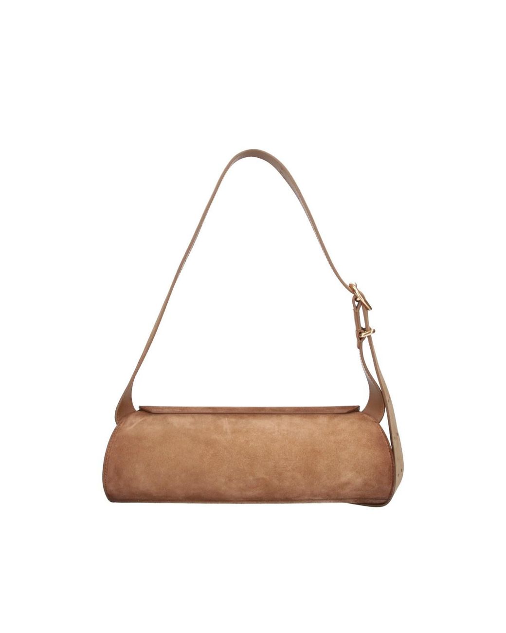 Jil Sander White Suede Shoulder Bag With Flap