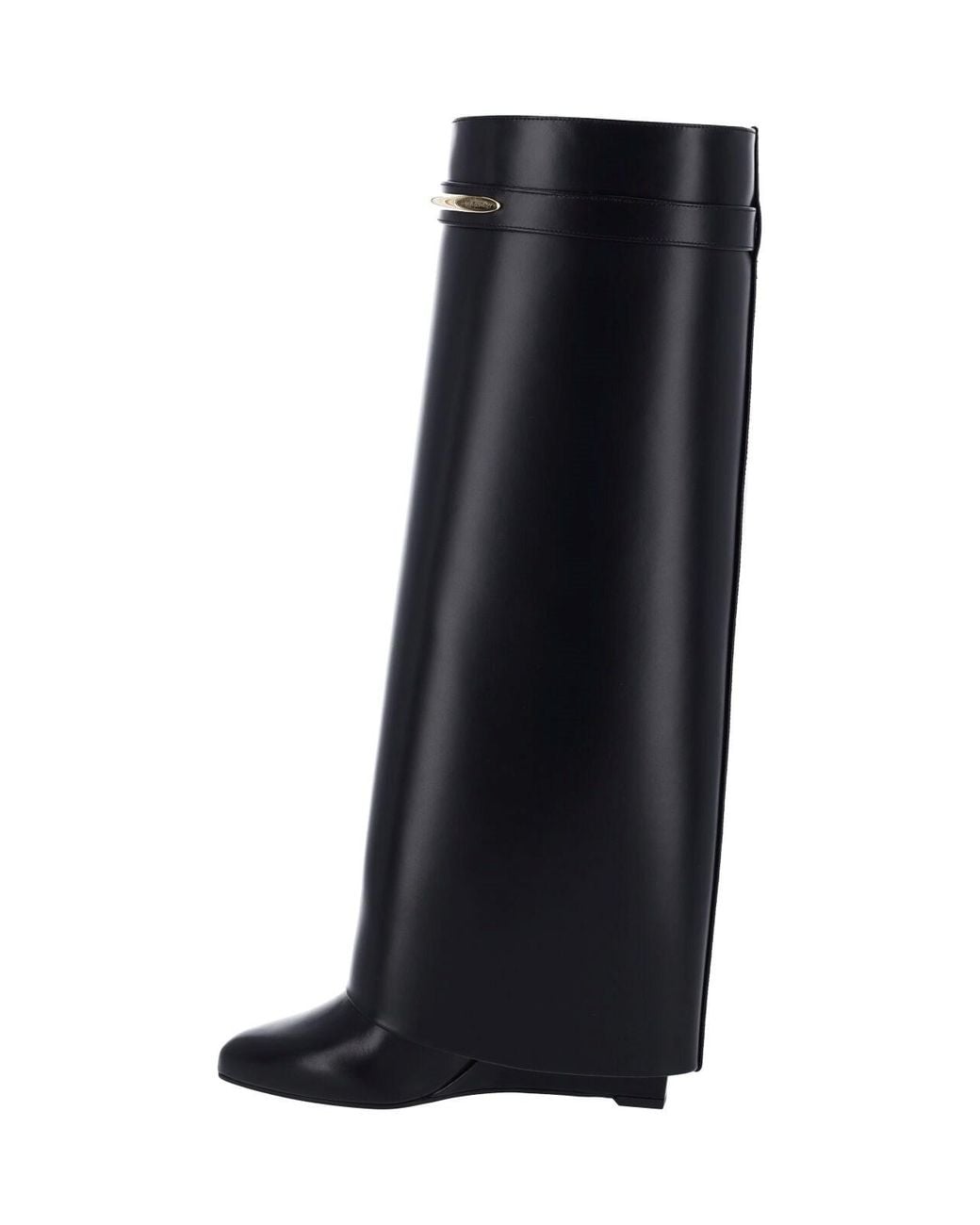 Givenchy Black Knee-High Metal Detail Wedge Boots