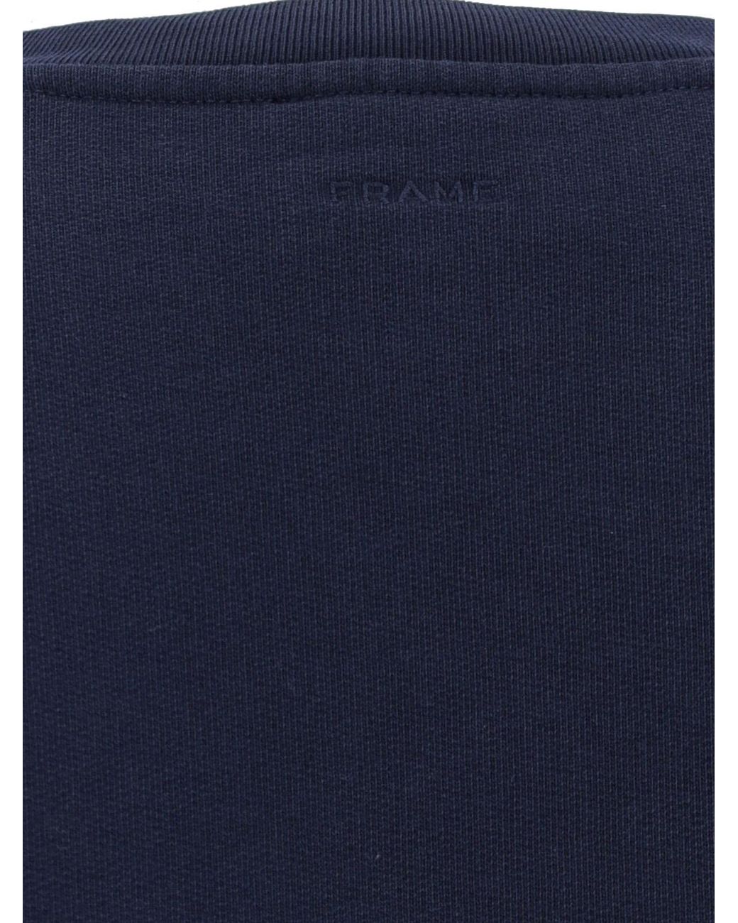 FRAME Blue Embroidered Logo Sweatshirt