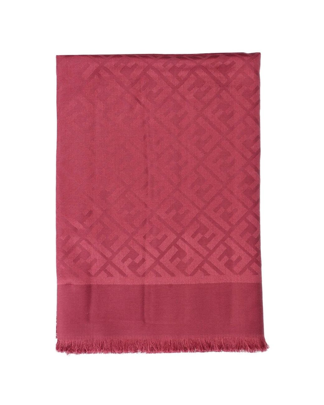 Fendi Pink Silk And Wool Scarf