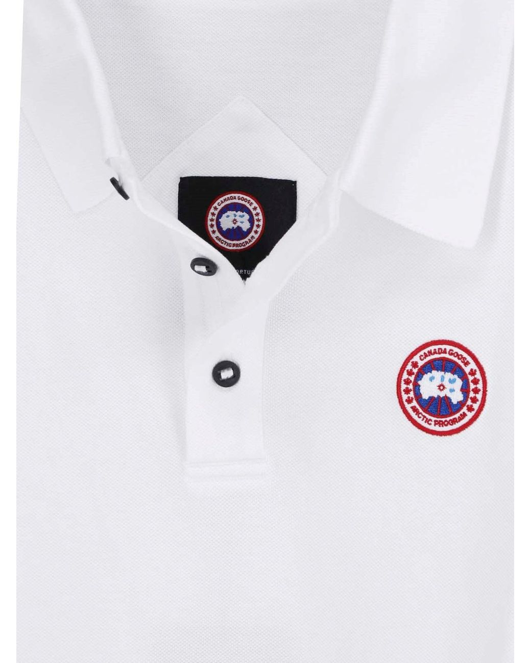 Canada Goose White Logo Patch Polo Shirt for men