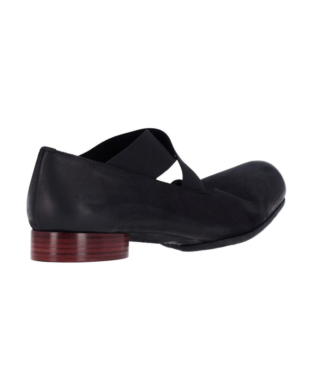 Uma Wang Black Calf Leather Flat Shoes