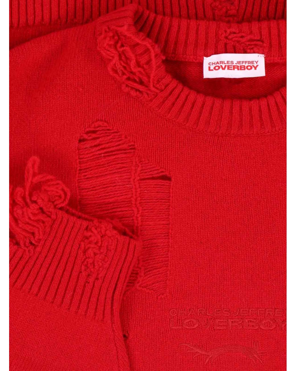 Charles Jeffrey Red Wool Blend Sweater for men