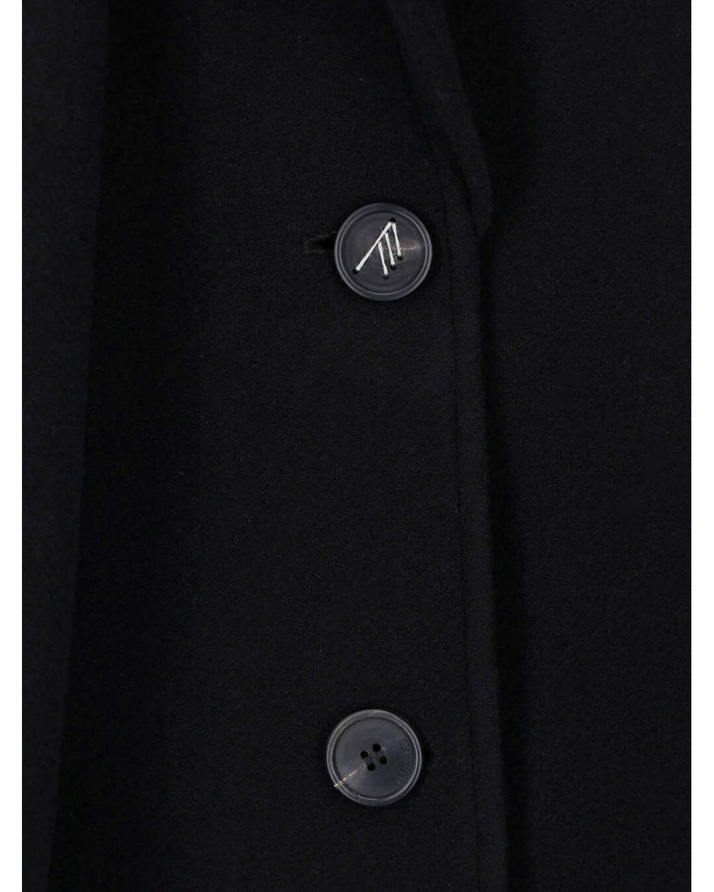The Attico Black Long Coat With Tailored Fit