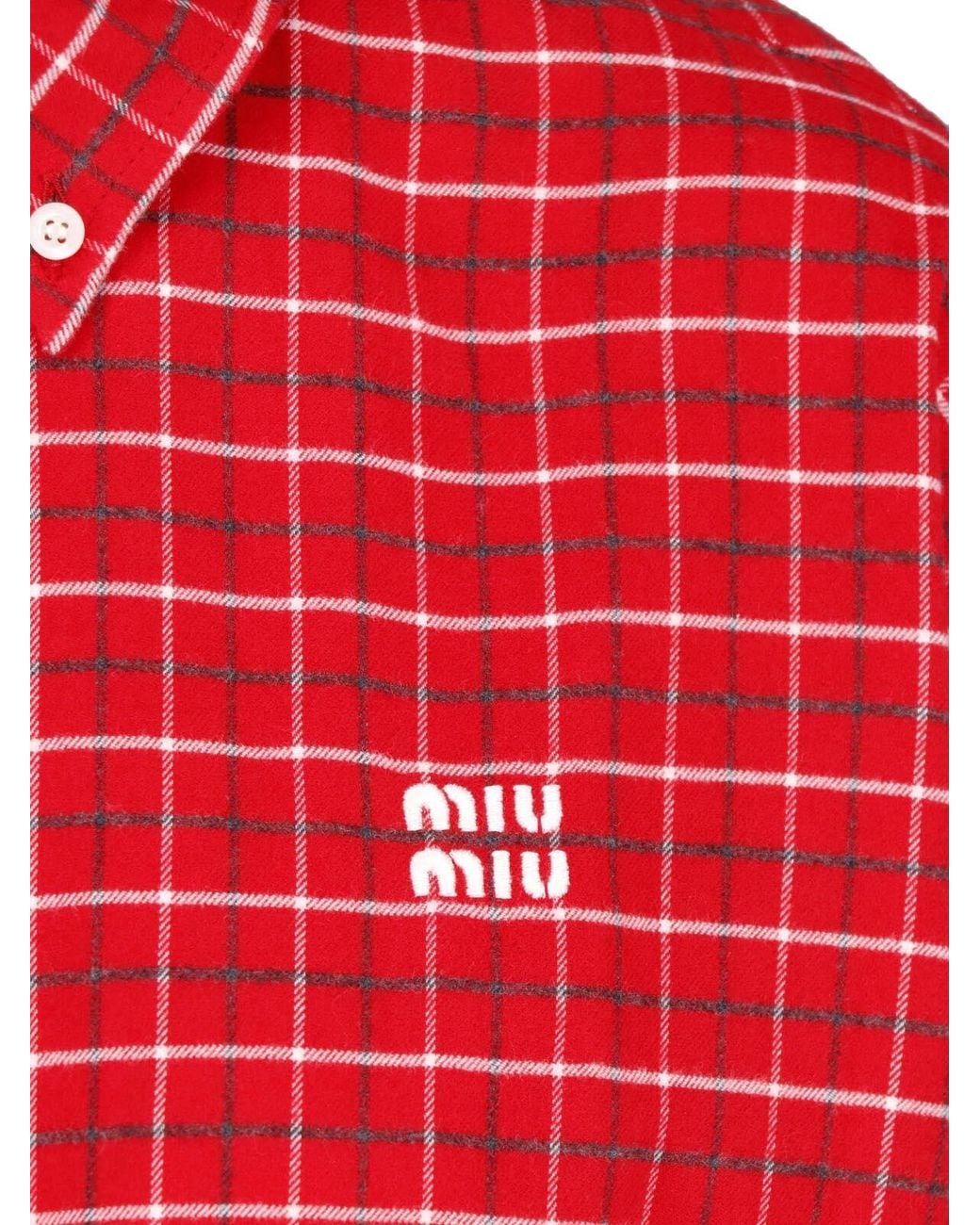 Miu Miu Red Checked Shirt