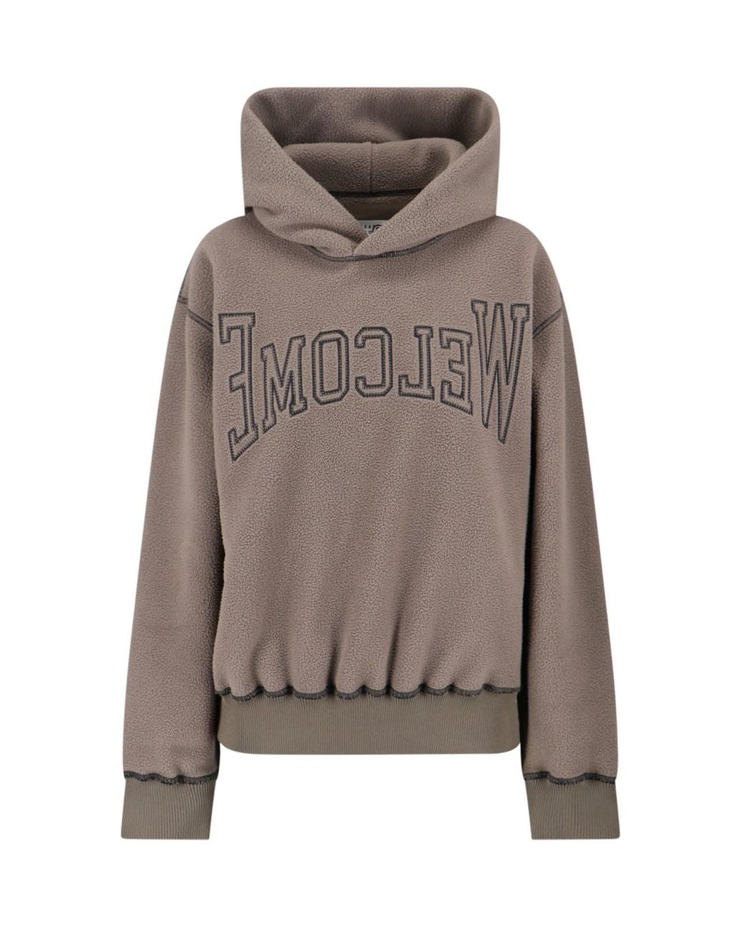 MM6 by Maison Margiela Brown Teddy Taupe Fabric Hoodie