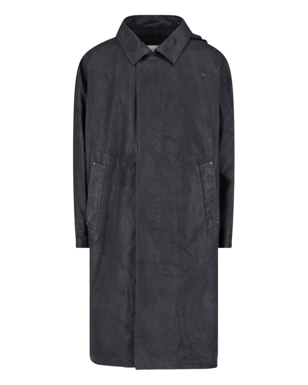 Lemaire Blue Coated Cotton Trench Coat for men