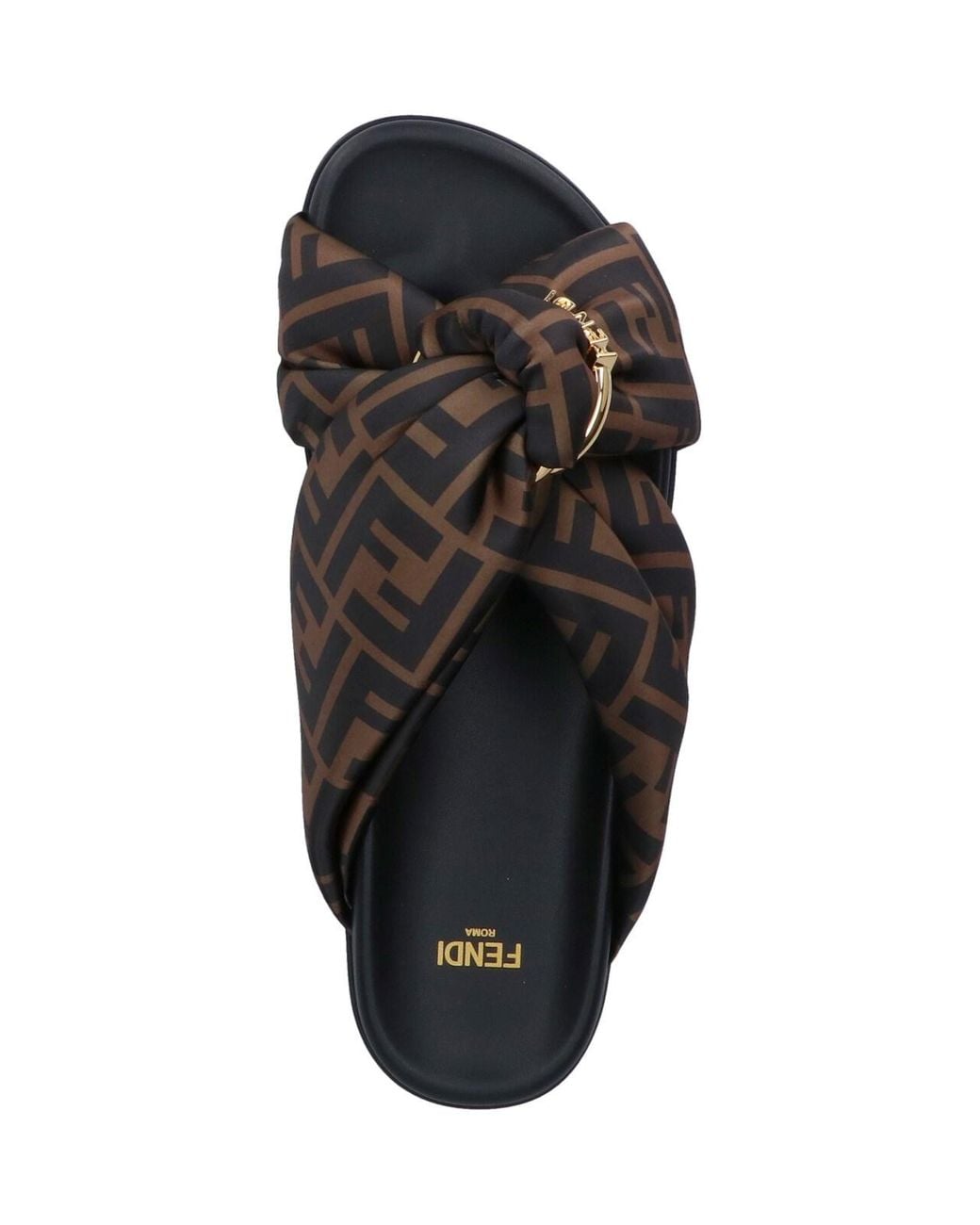 Fendi Black Feel Slide Sandals