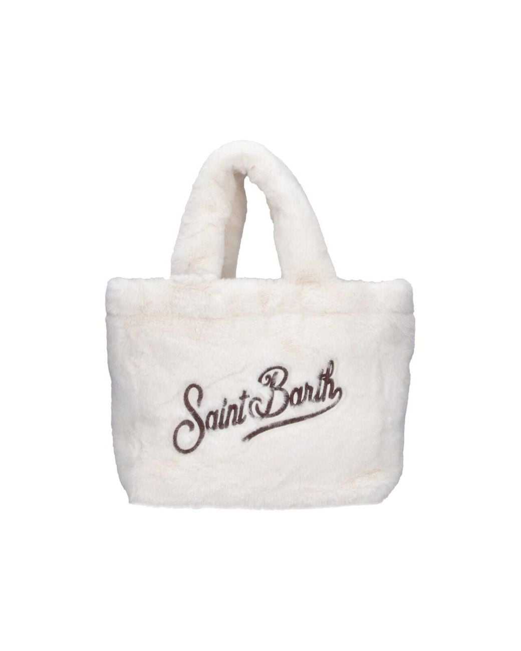 Mc2 Saint Barth White Tote Bag “Colette Soft Fur”