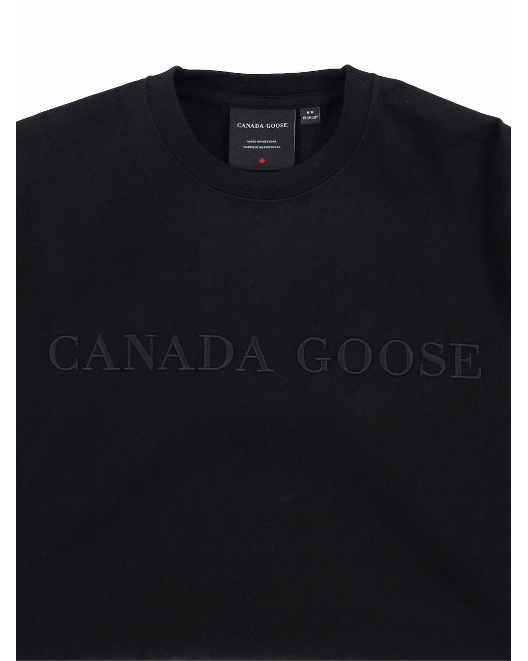 Canada Goose Black Short-Sleeve Embossed Cotton Logo T-Shirt for men