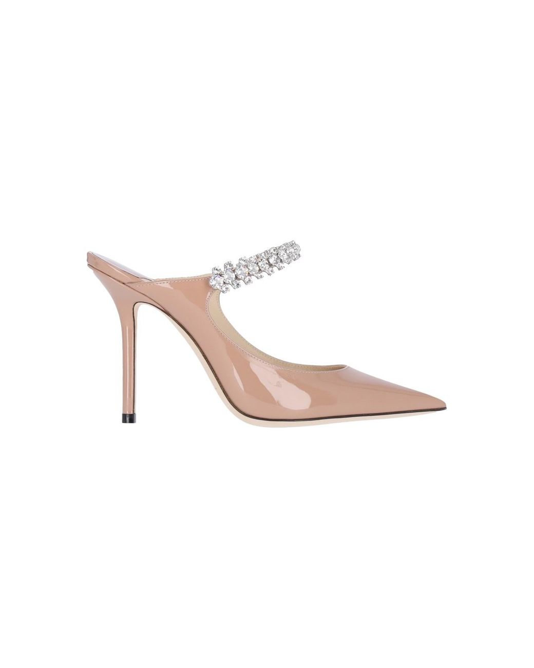 Jimmy Choo Pink Crystal Strap Pointed Toe Mule Pump