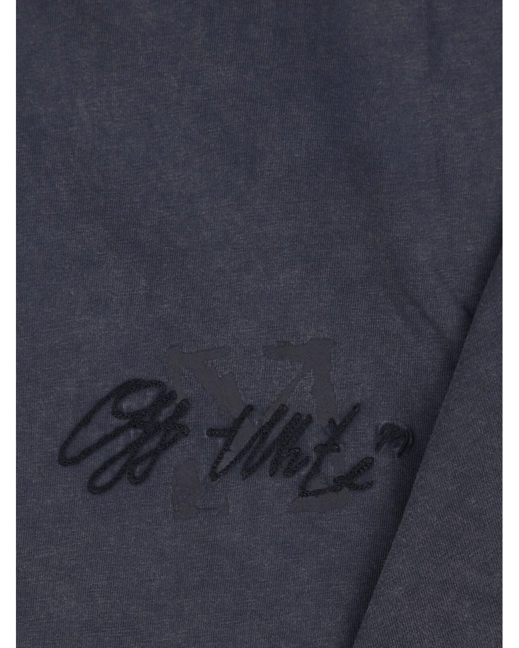 Off-White c/o Virgil Abloh Blue Vintage-Style Cotton Mini Tee for men