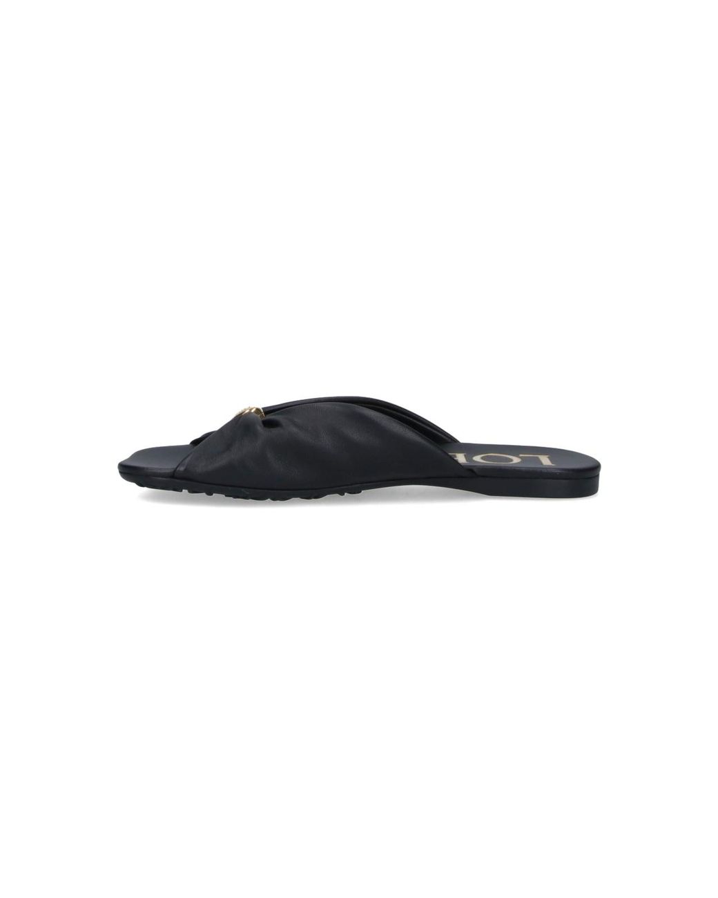 Loewe Black Slides Sandals "Pebble Soft"