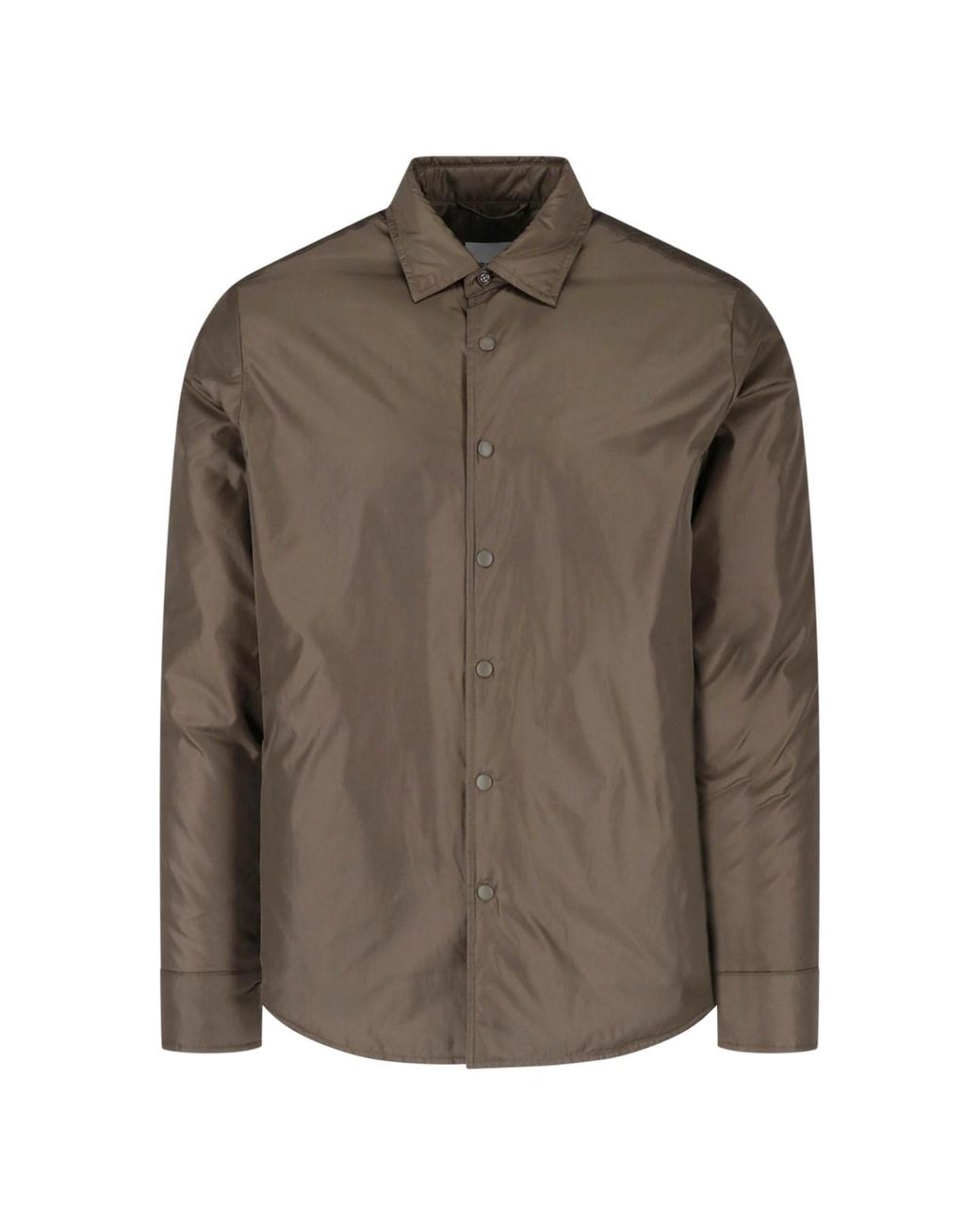 Aspesi Brown Technical Button-Up Shirt Jacket for men