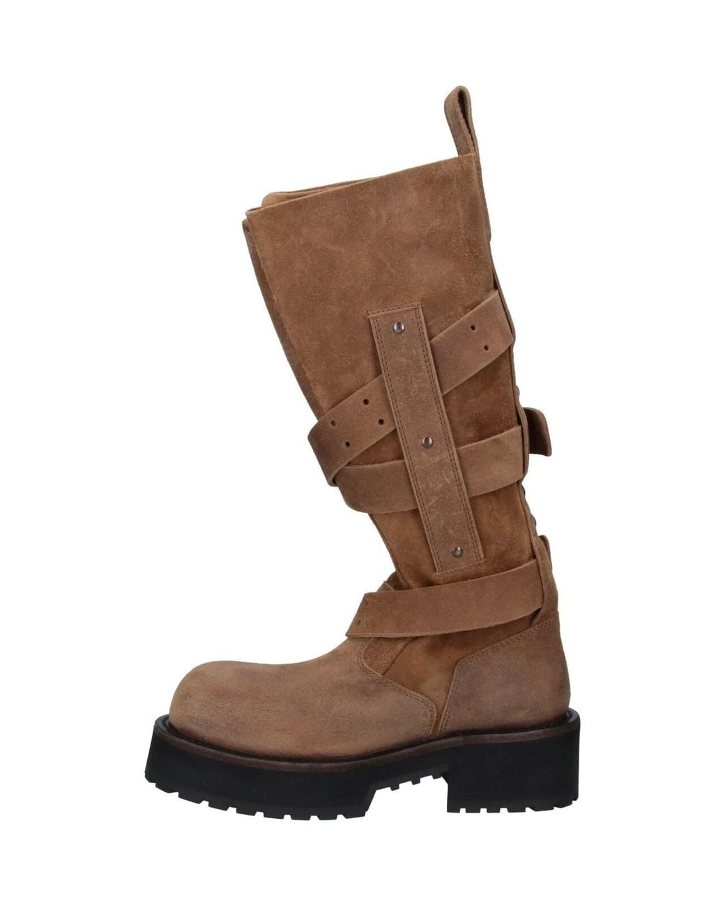 Balenciaga Brown Tall Harness Combat Boot
