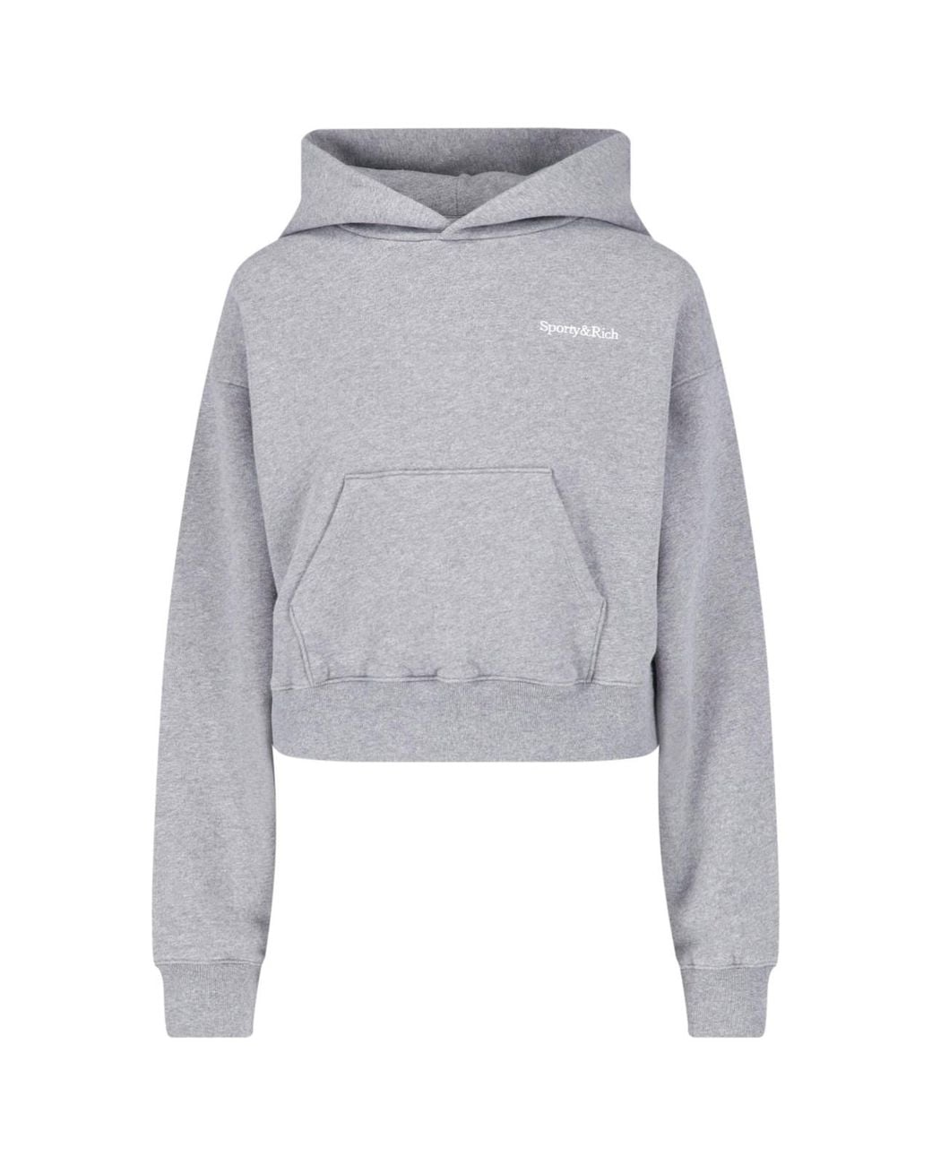 Sporty & Rich Gray Sporty Cotton-Blend Sweatshirt Sweater