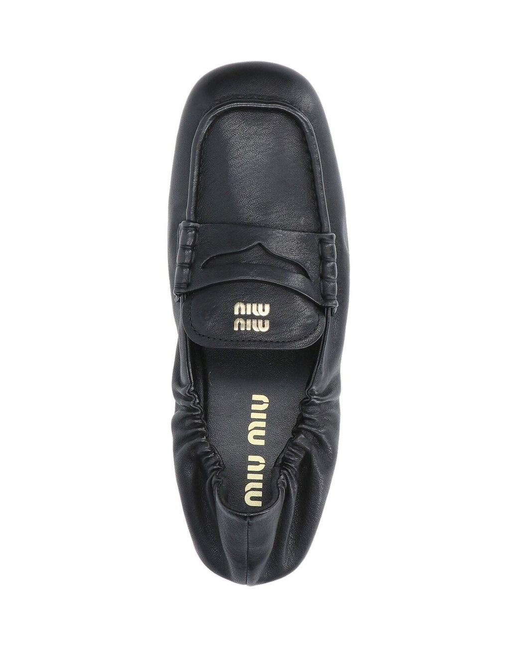 Miu Miu Black 'Ruches' Loafers