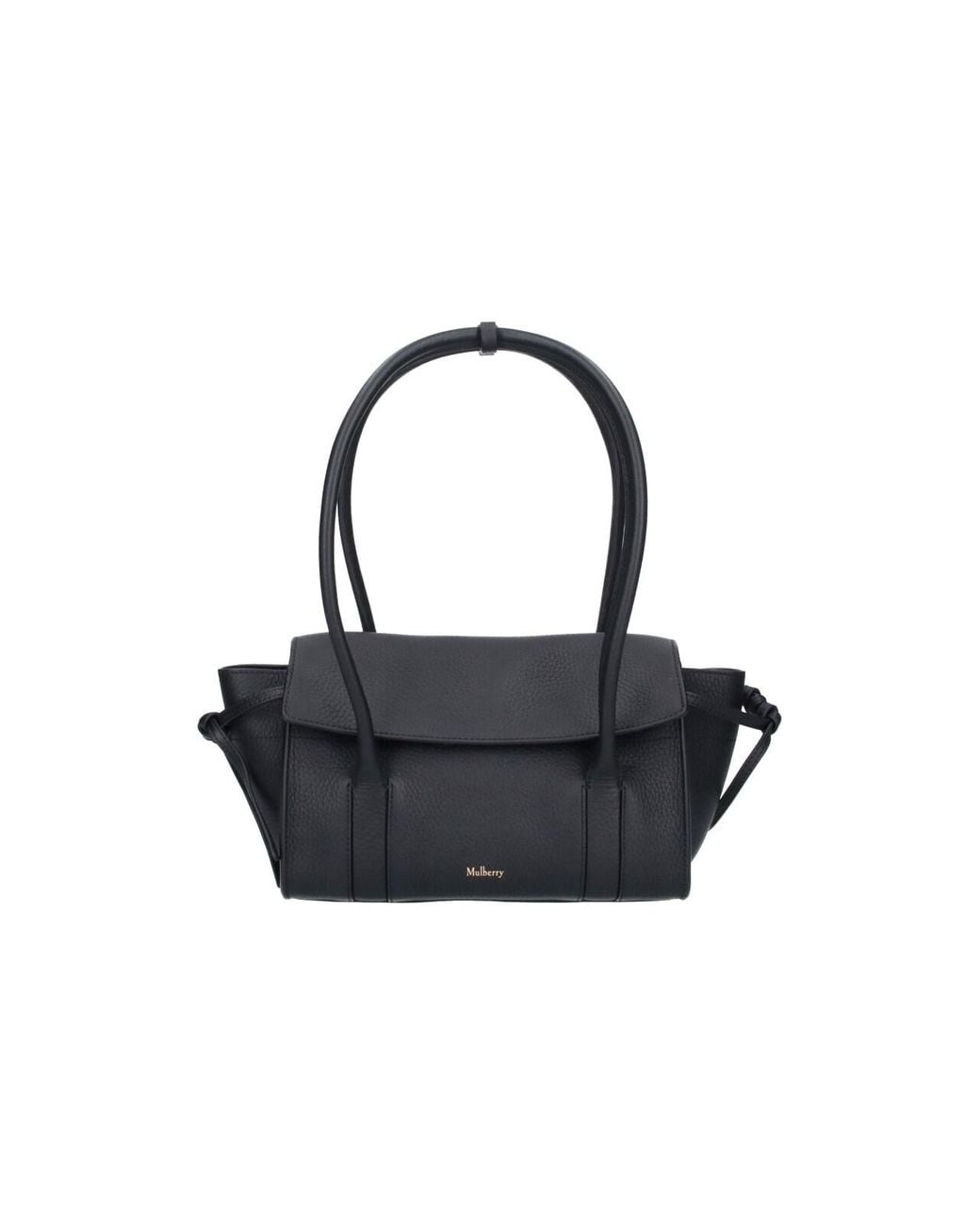 Mulberry Black Structured Top Handle Tote Bag