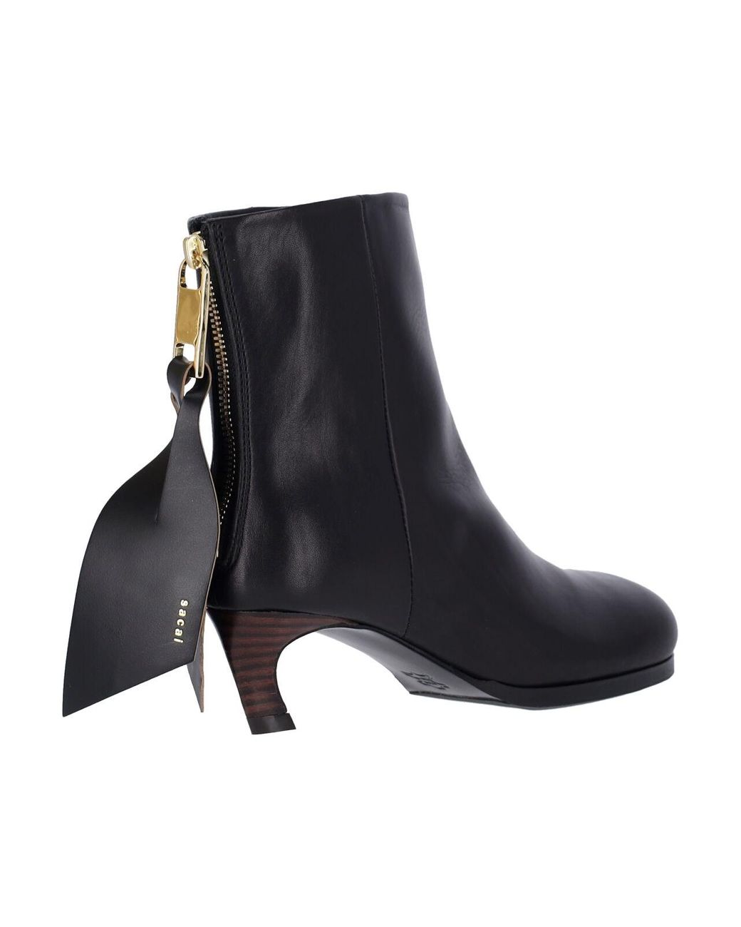 Sacai Black Puller Ankle Boots