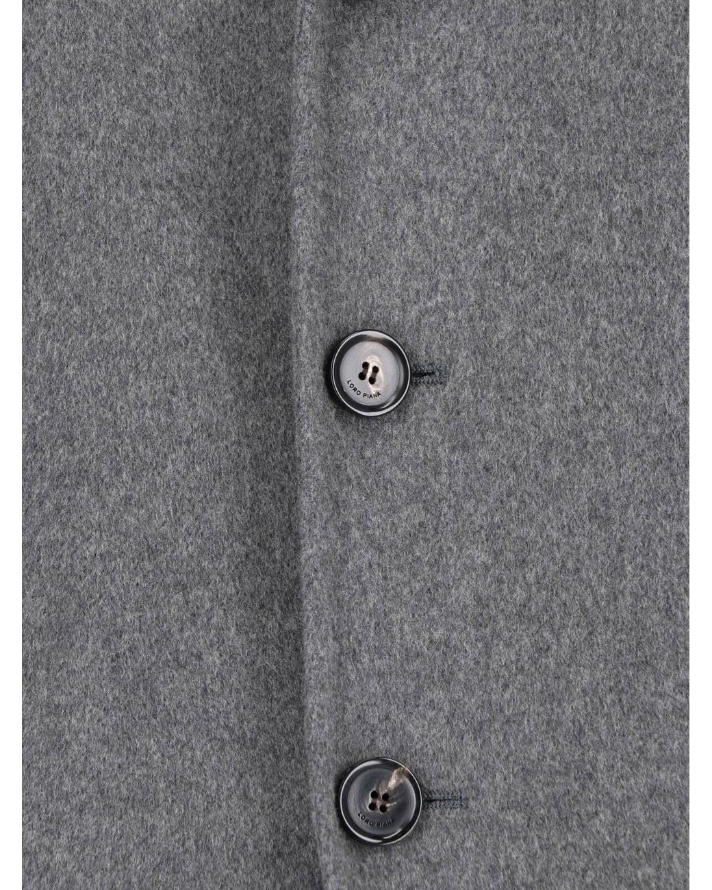 Loro Piana Gray Single-Breasted Coat “Paolo” for men
