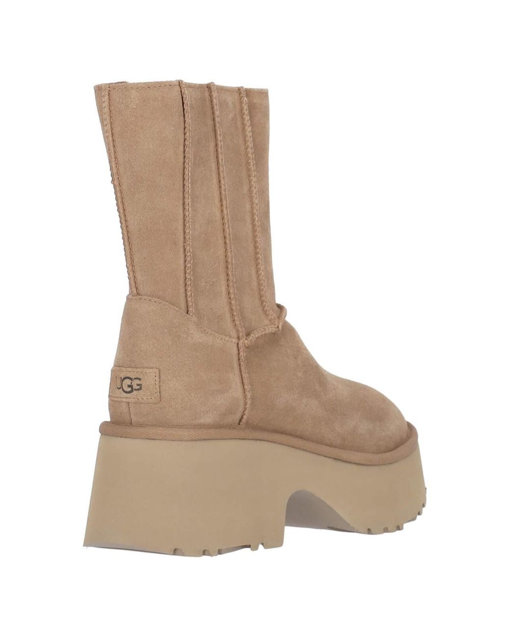 Ugg White 'Classic Twin Seam New Heights' Ankle Boots