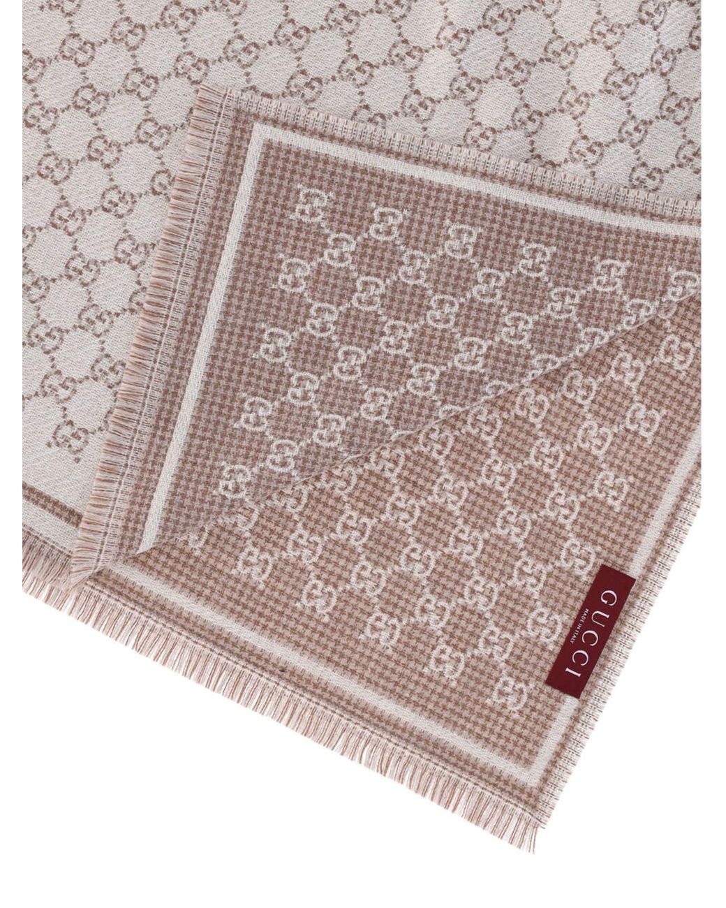 Gucci Gray Wool Scarf "Gg"
