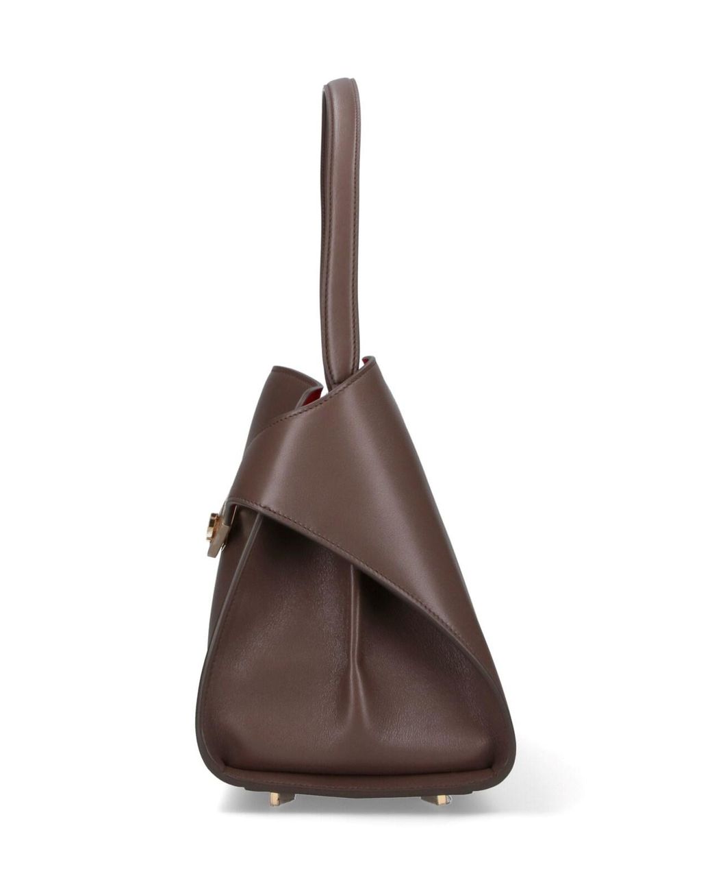 Ferragamo Brown Genuine Calf Leather Shoulder Bag