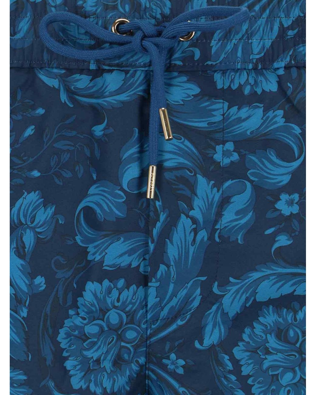 Versace Blue Barocco Swim Shorts for men