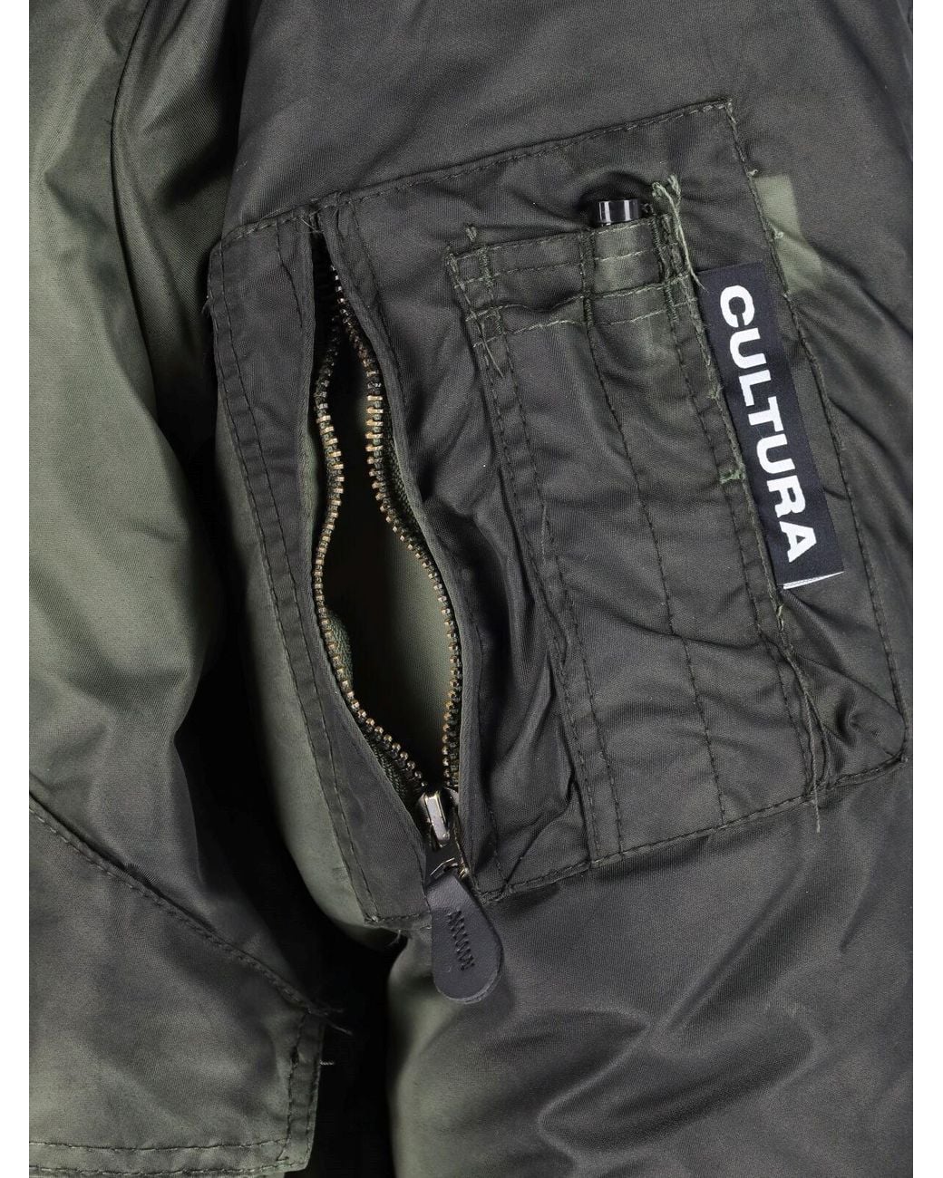 Cultura Green Zip Bomber Jacket for men
