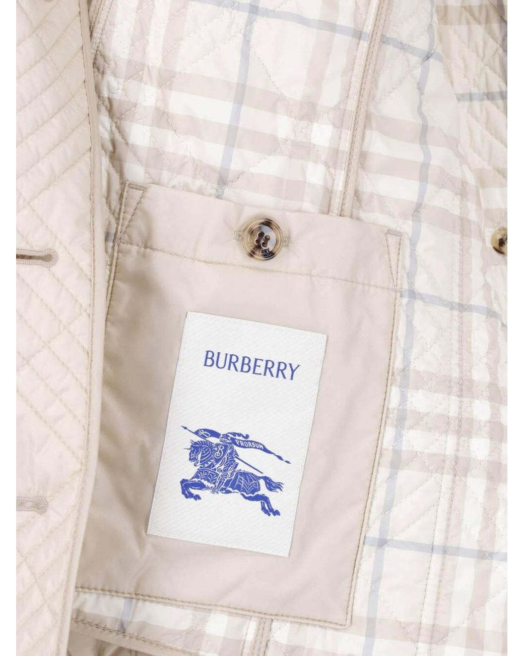 Burberry Natural Quilted Button-Front Jacket