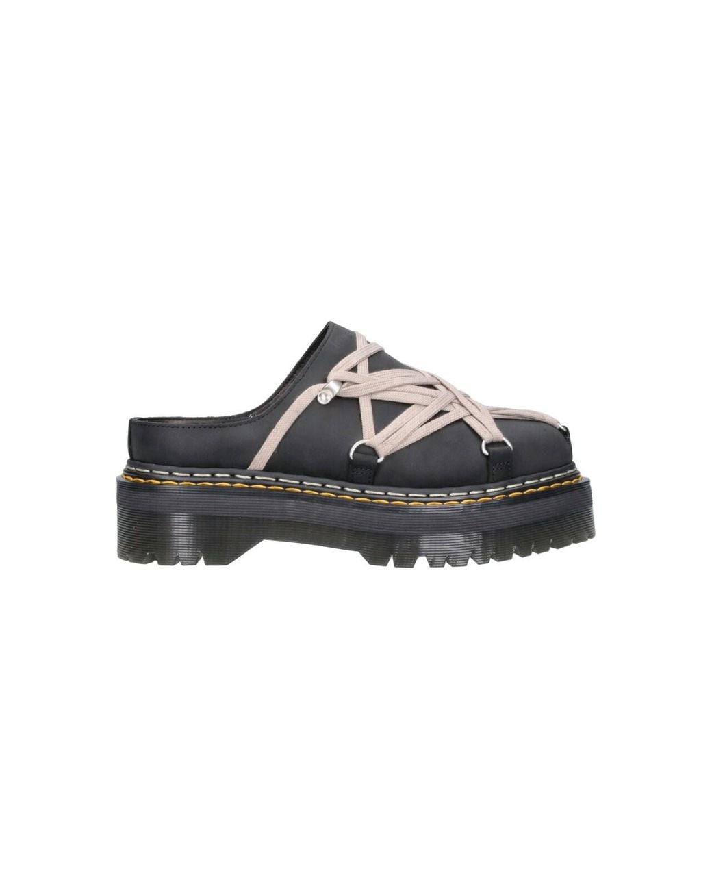 Rick Owens Black Mules "Megalace" for men