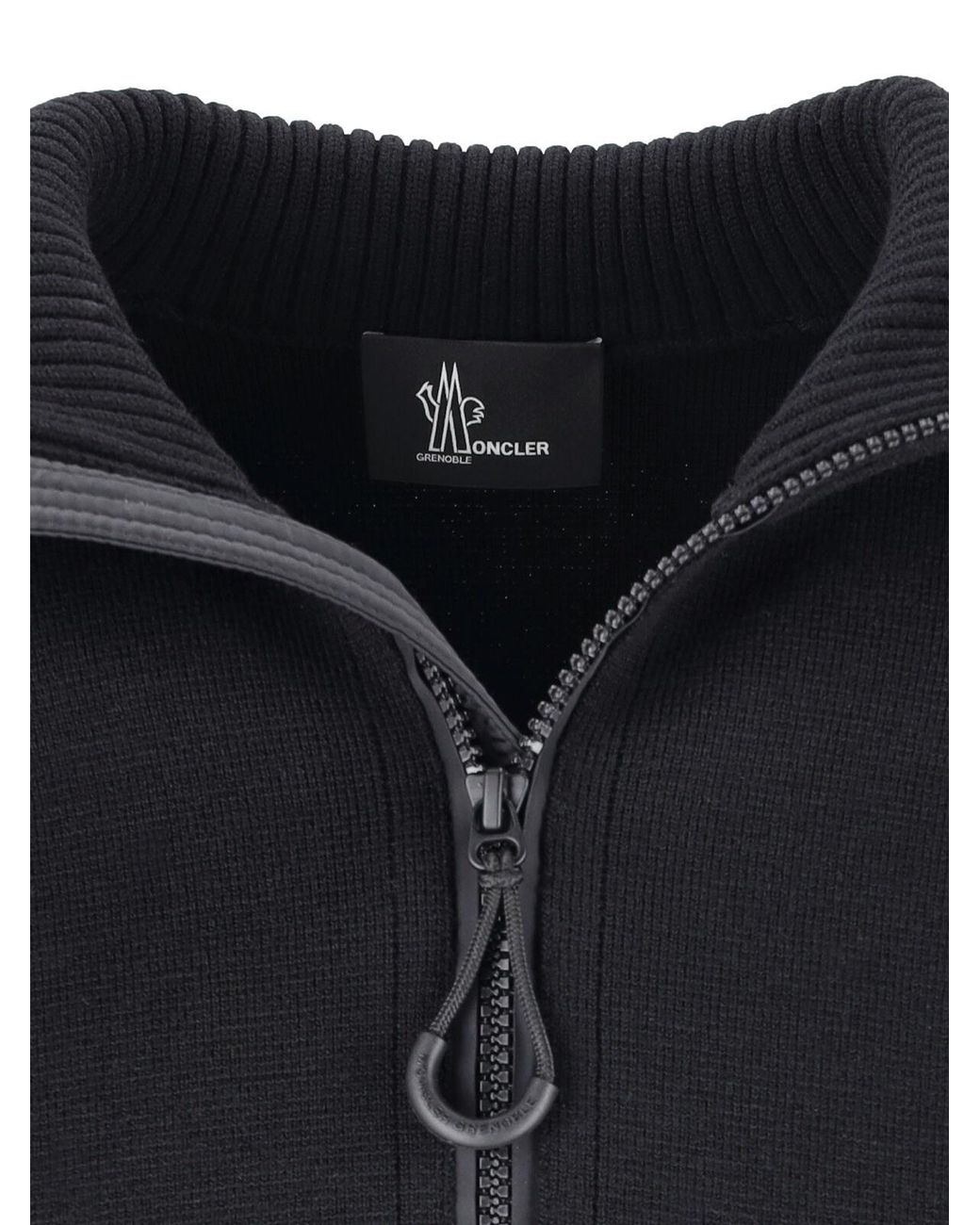 Moncler Blue Zip Logo Cardigan for men