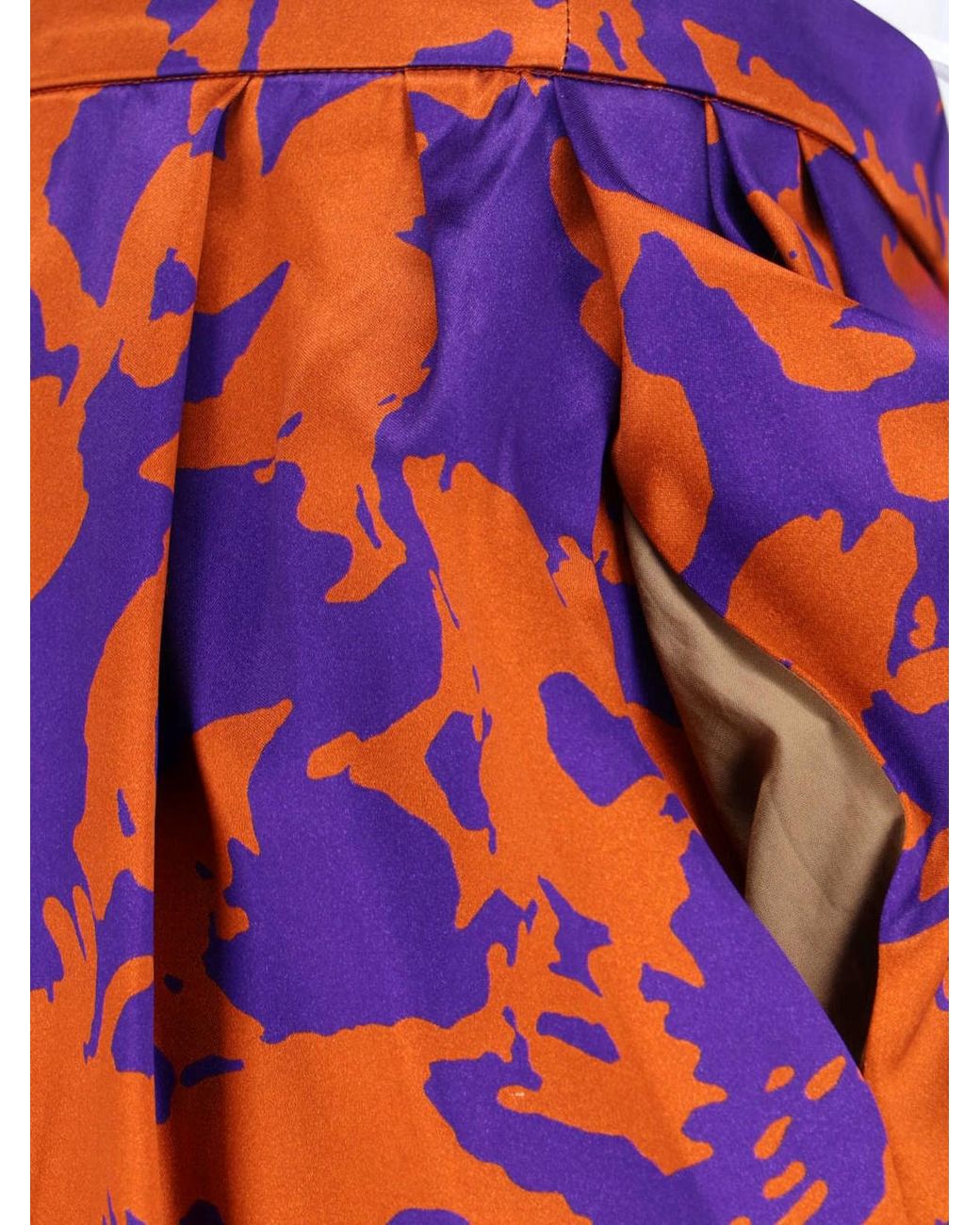 Dries Van Noten Red Flowing Skirt With Smooth Texture