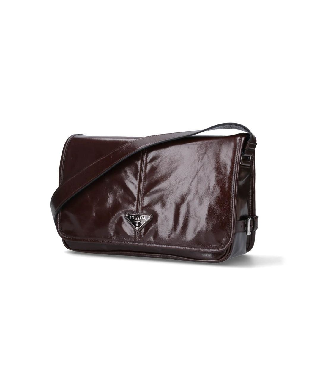 Borsa Tracolla Logo di Prada in Brown da Uomo