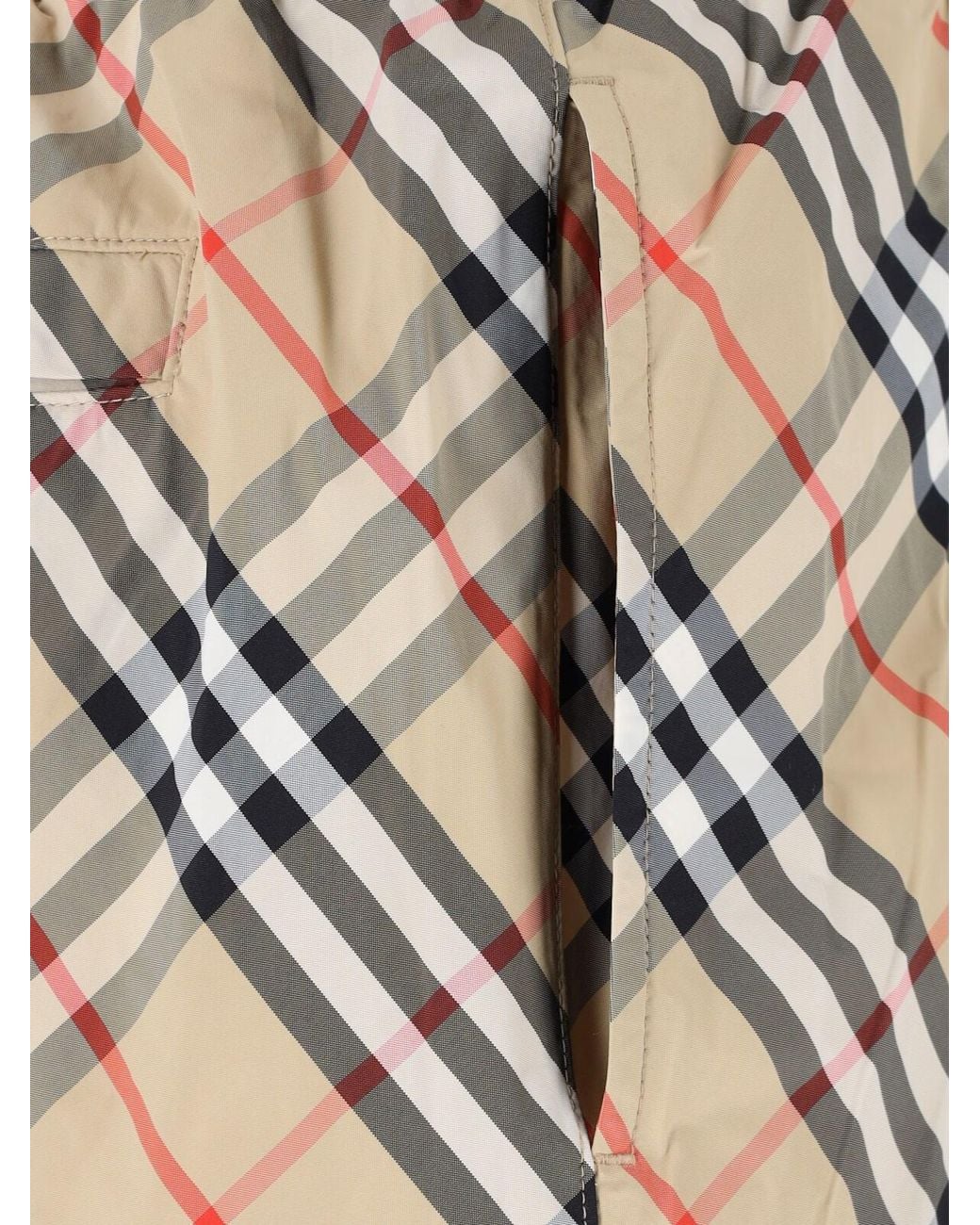 Burberry White Beach Shorts “Check” for men