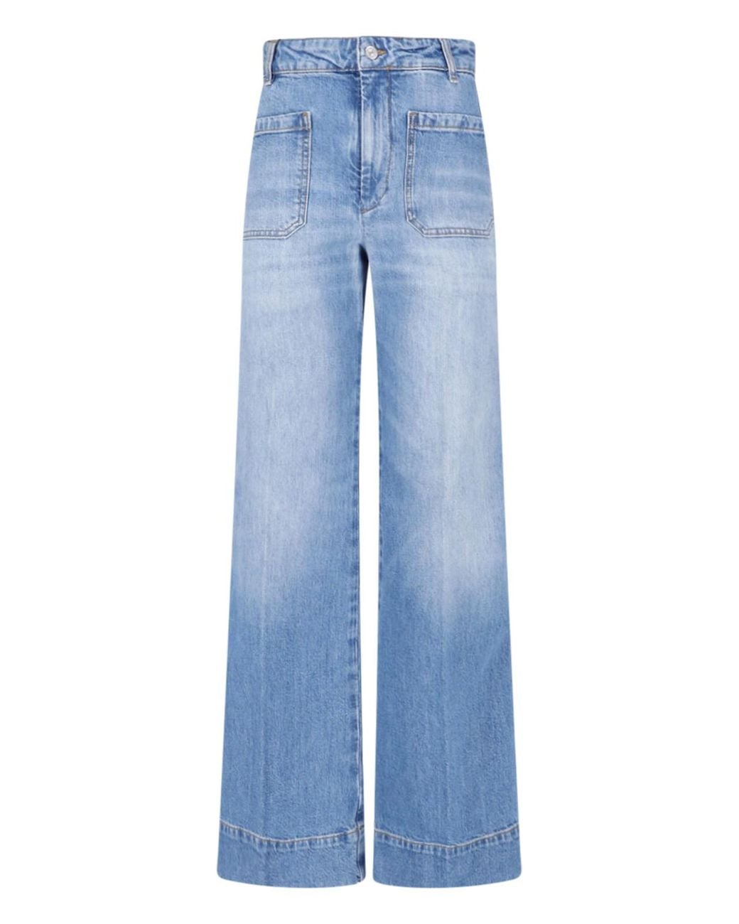Victoria Beckham Blue Washed Denim Jeans For