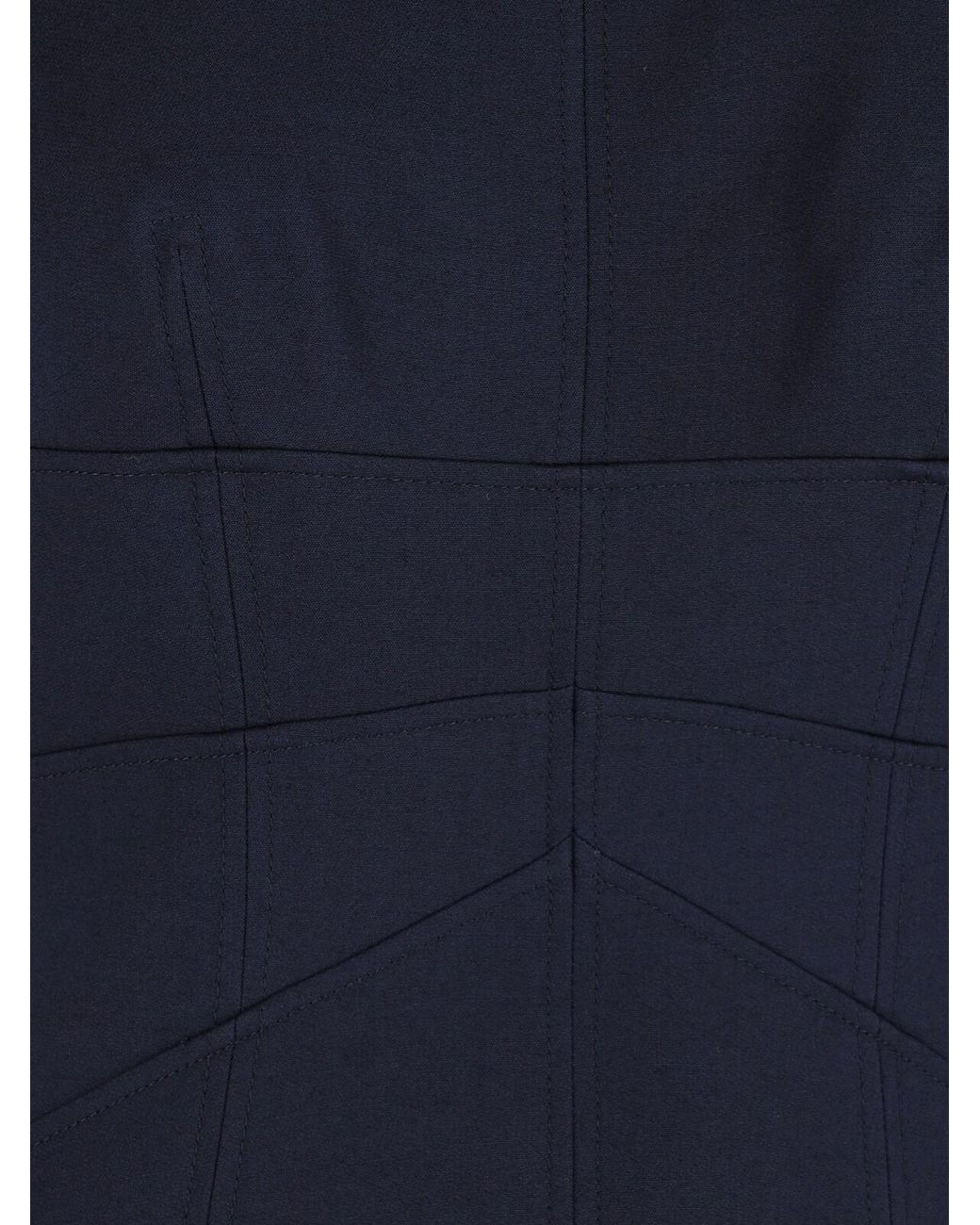 McQueen Blue Wool And Silk Mini Dress