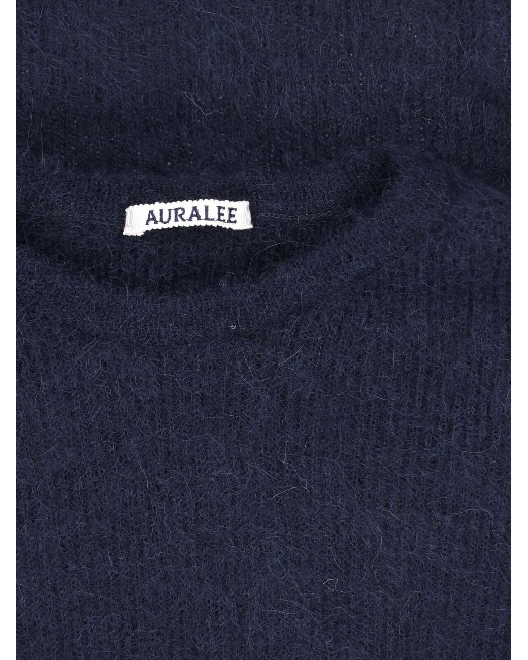 Auralee Blue Alpaca-Blend Sweater